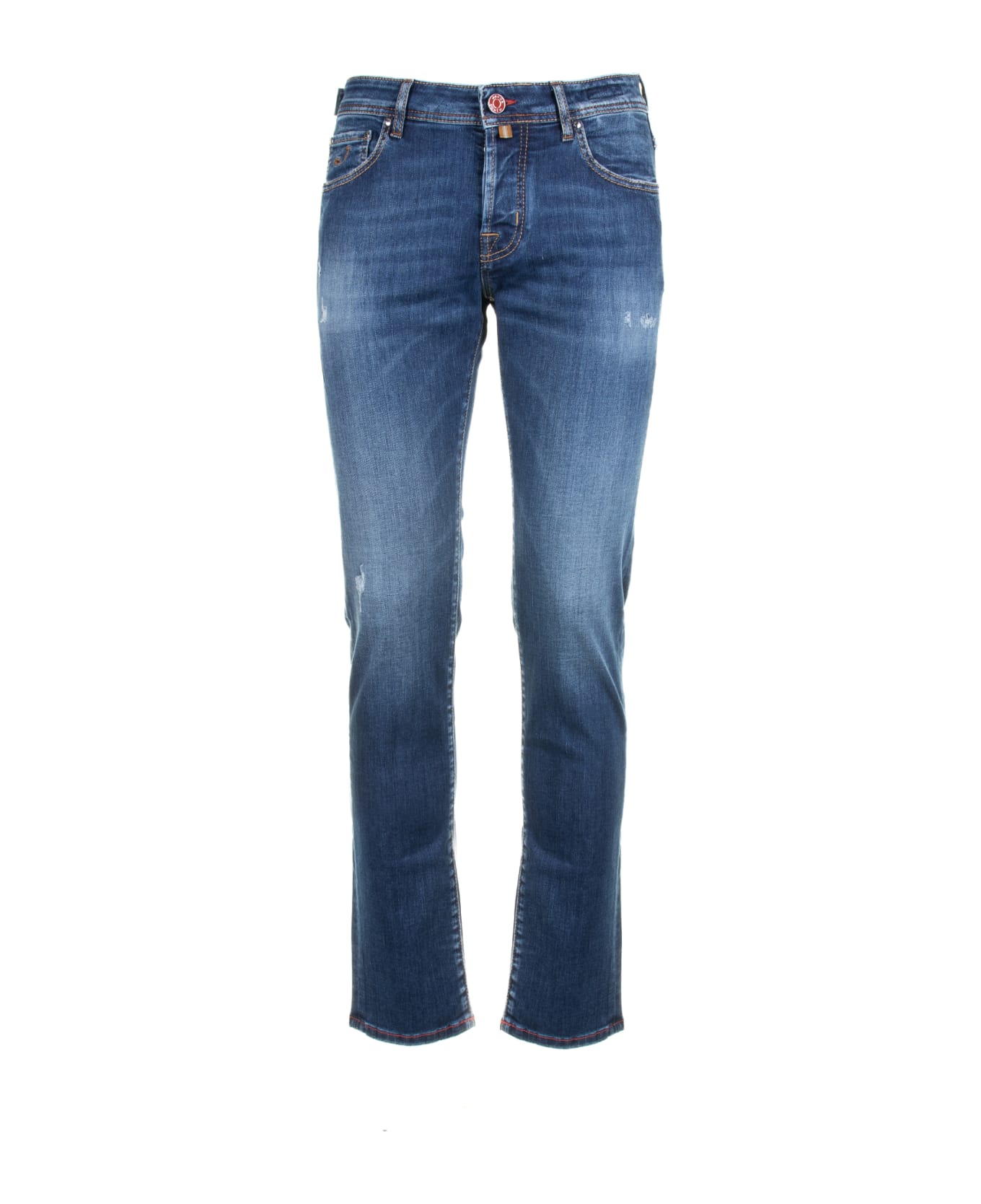 Jacob Cohen Jeans In Blue Denim With Small Tears - BLU INTERMEDIO