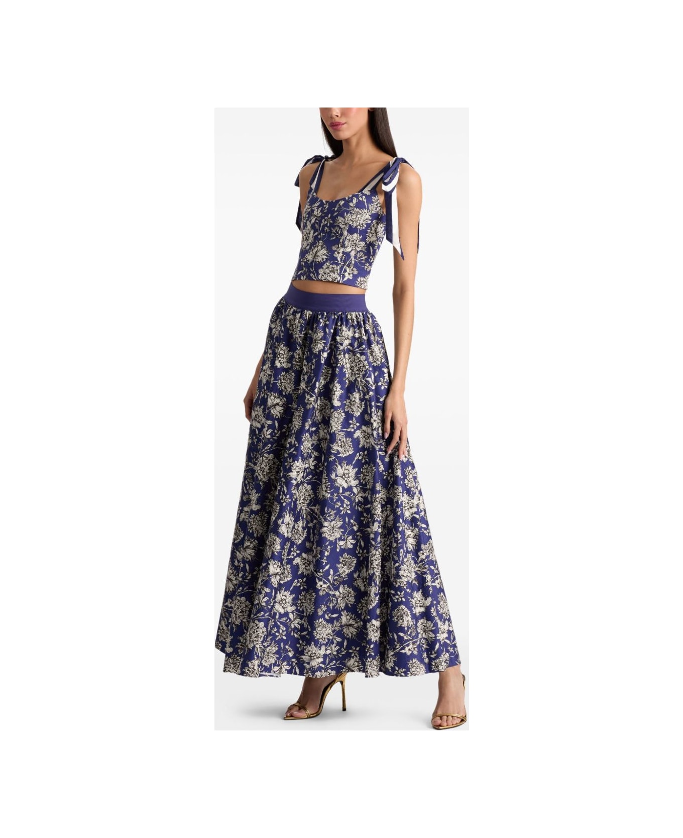 Alice + Olivia Nilda Cotton Maxi Skirt - Blue