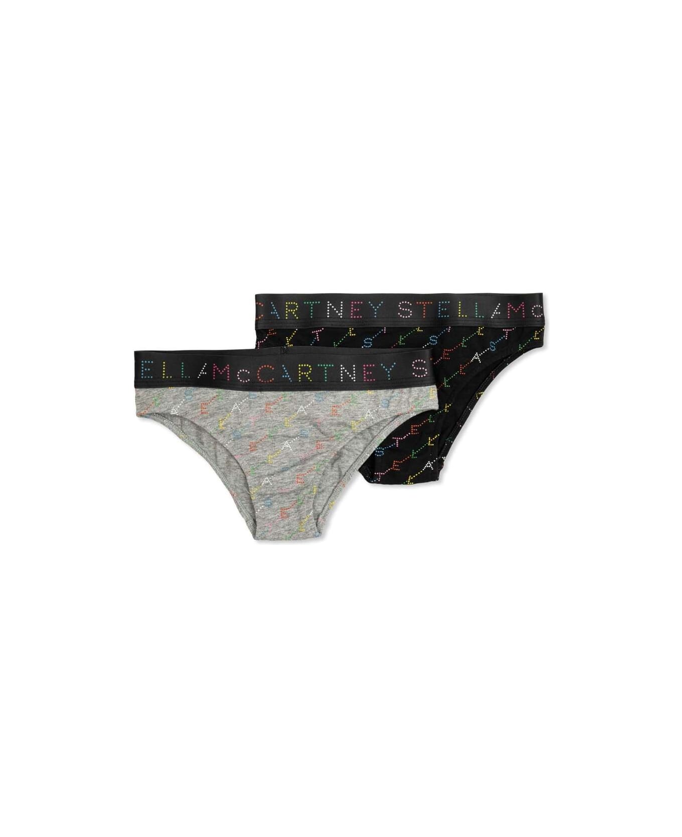 Stella McCartney Kids Set Of 2 Briefs With Logo Print - Grey