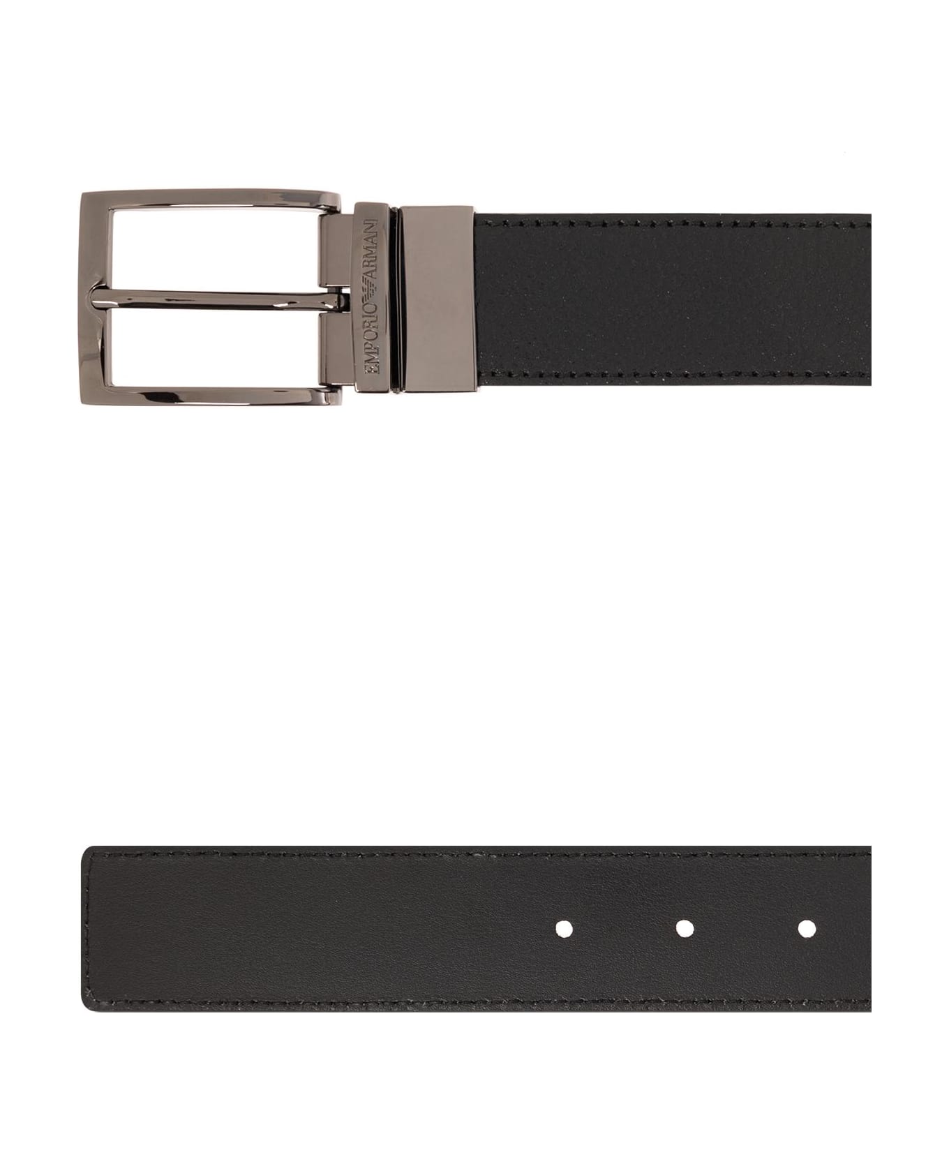 Emporio Armani Leather Belt - Black ベルト