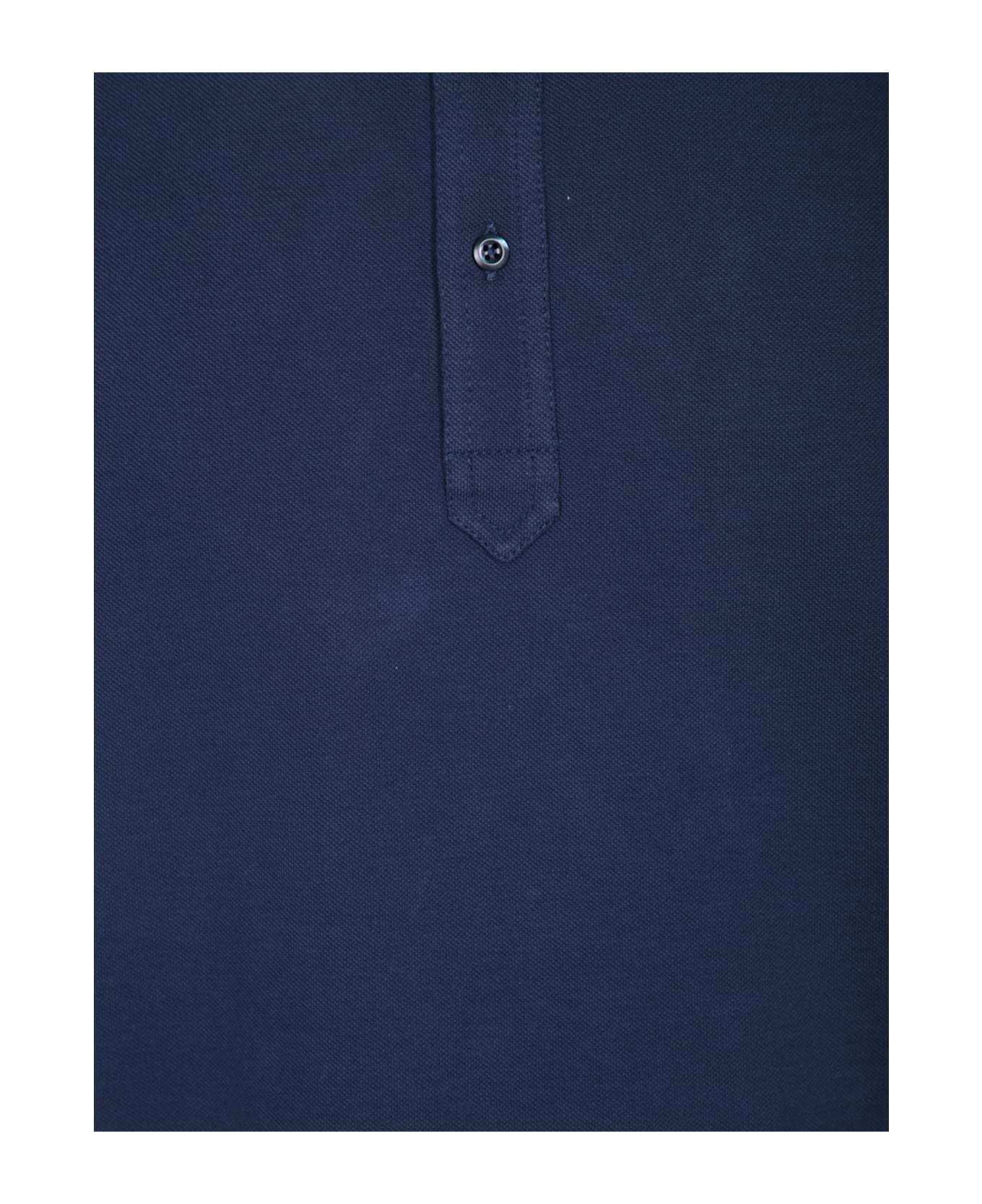 Brunello Cucinelli Blue Piquet Polo Shirt - Blue