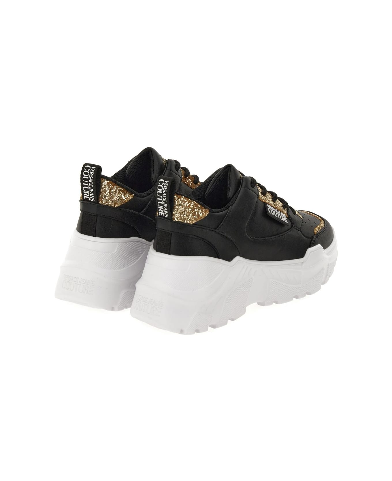 Versace Jeans Couture Black Low Top Sneakers - Black