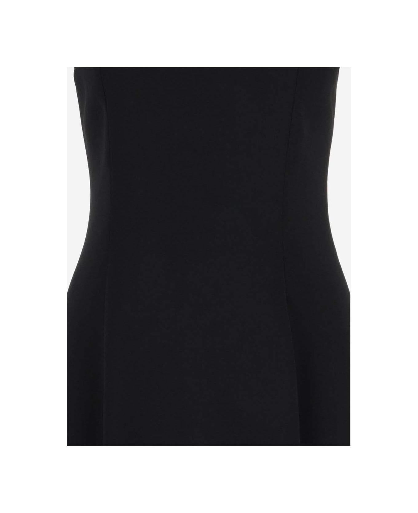 Giorgio Armani Strech Viscose Blend Longuette Dress - Black