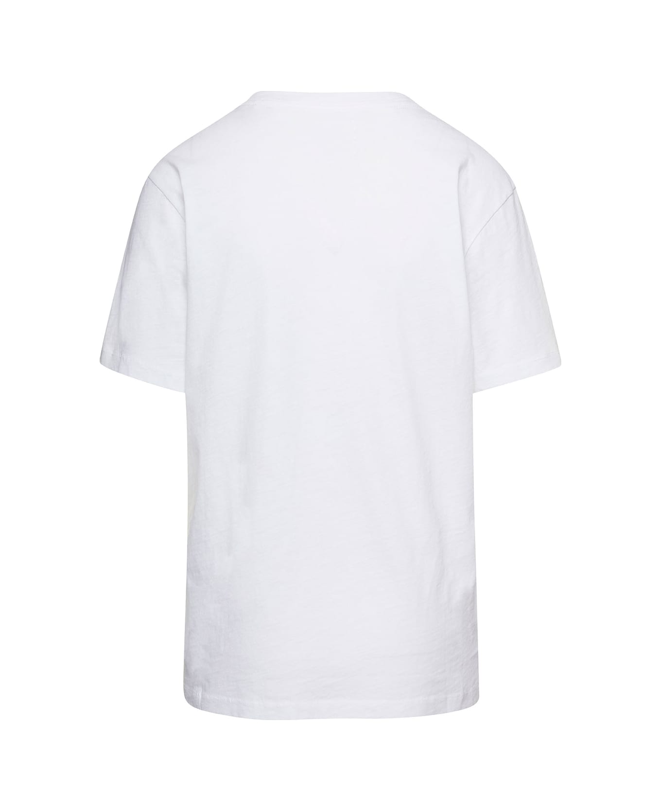 Marant Étoile White Crewneck T-shirt With Logo Print On The Chest In Cotton Woman - White