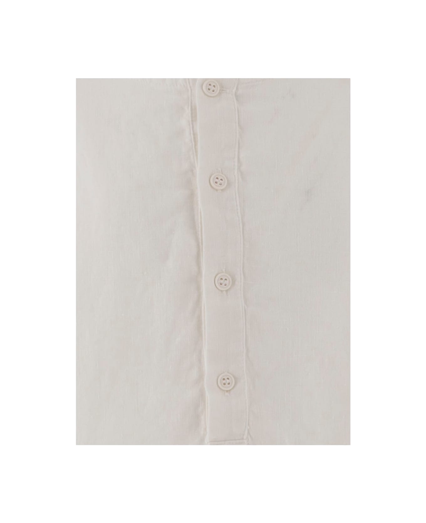 Il Gufo Linen Shirt With Gathers - White