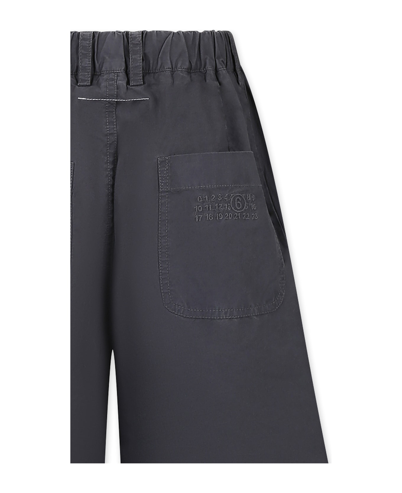 MM6 Maison Margiela Grey Trousers For Kids With Iconic Number Logo - Grey