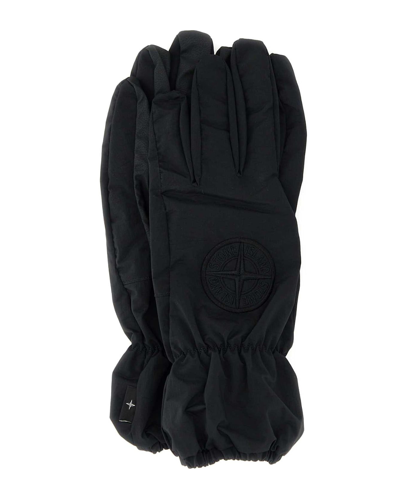 Stone Island Black Nylon Gloves - BLACK