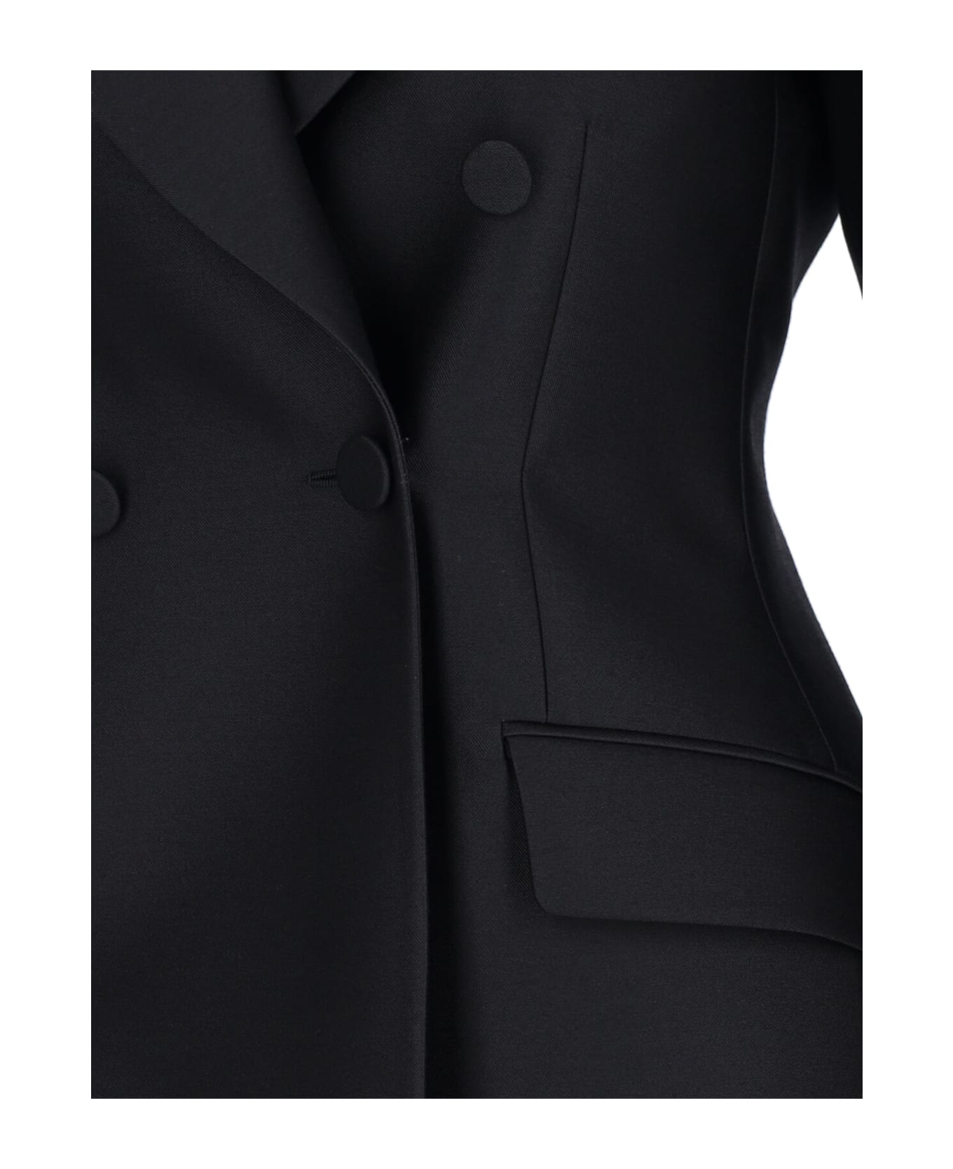 Gucci Double-breasted Wool And Silk Jacket - Black