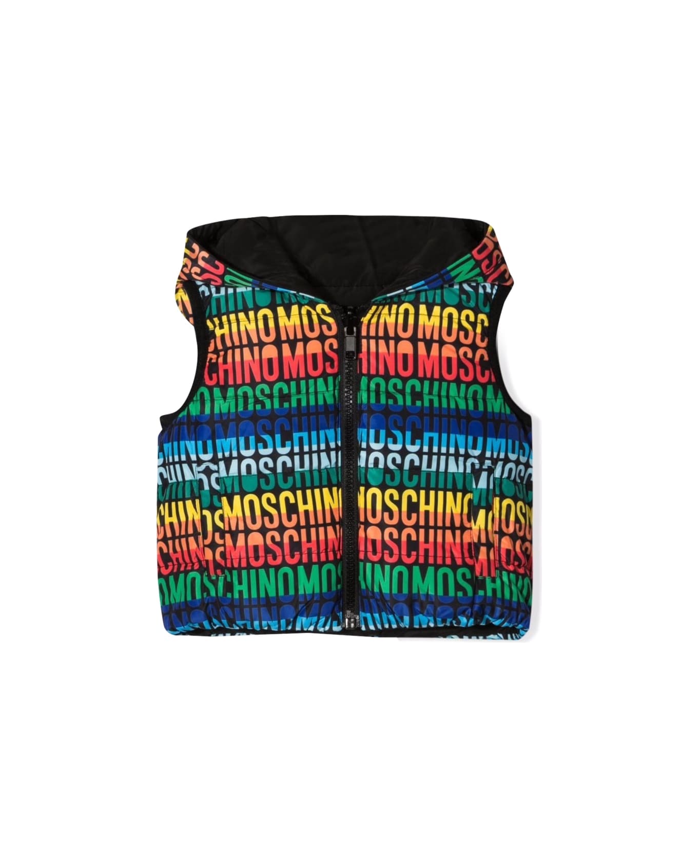 Moschino Gilet Reversibile Con Cappuccio - MULTICOLOUR