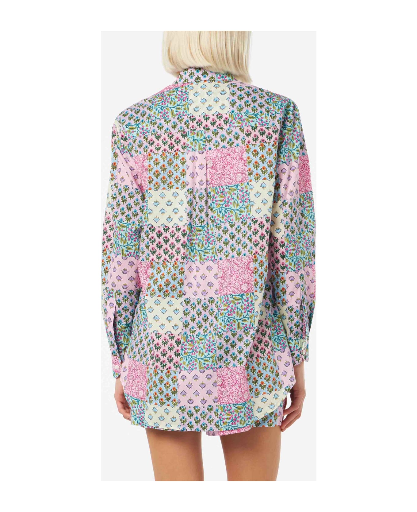 MC2 Saint Barth Woman Cotton Shirt Brigitte With Flower Print - MULTICOLOR