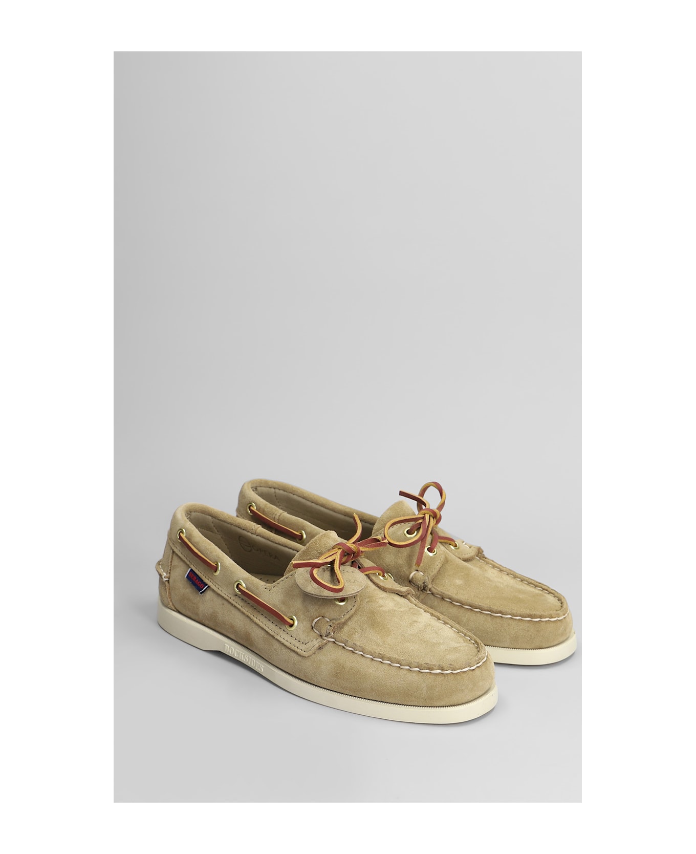 Sebago Portland Artisian Loafers In Beige Suede - beige