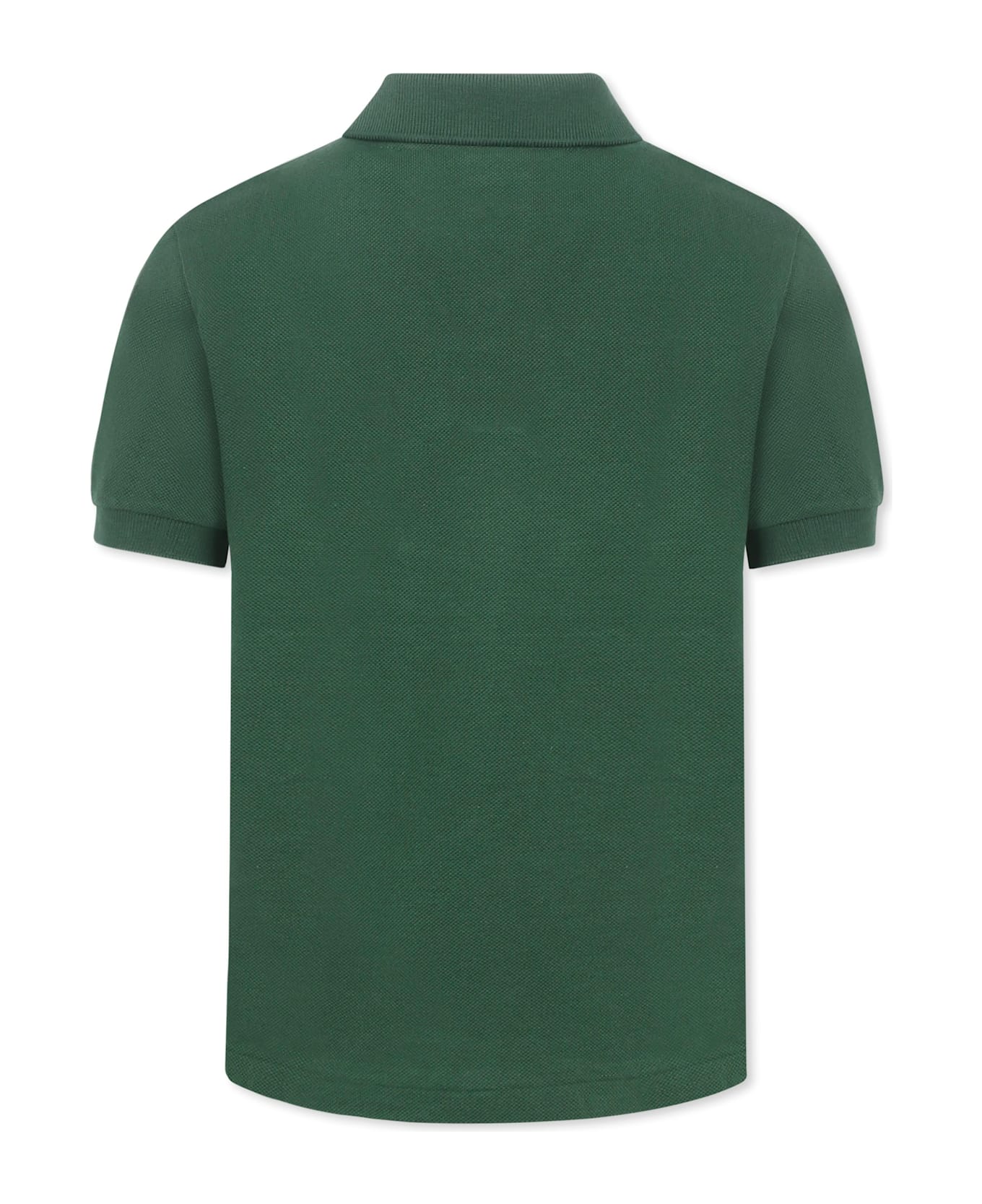Lacoste Green Polo For Boy Shirt With Crocodile - Green