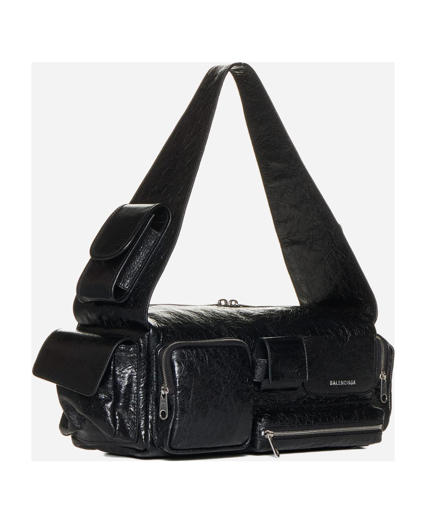 Balenciaga Superbusy Sling S Leather Bag - BLACK