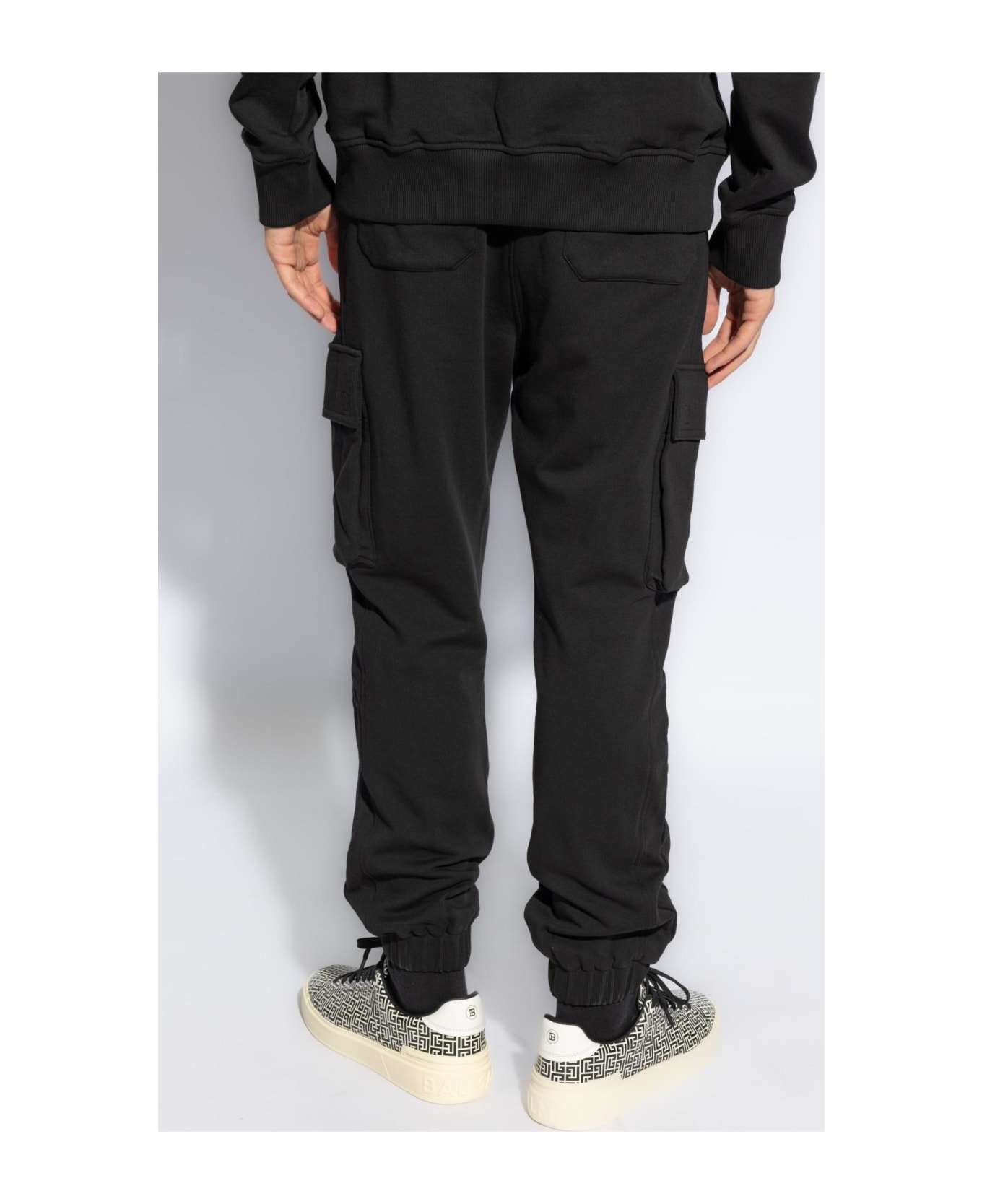 Balmain Logo Cargo Pants - Black