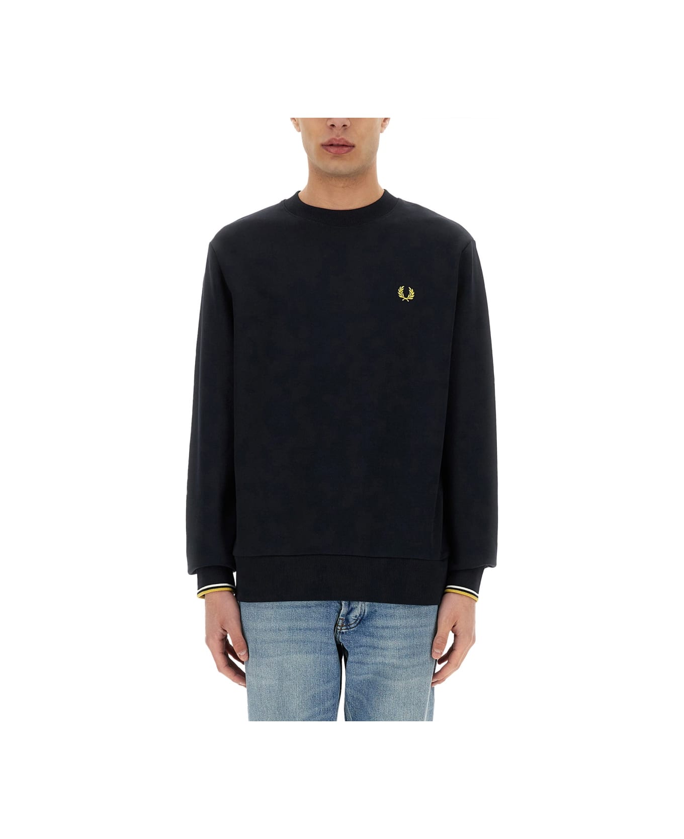 Fred Perry Sweatshirt With Logo - BLUE