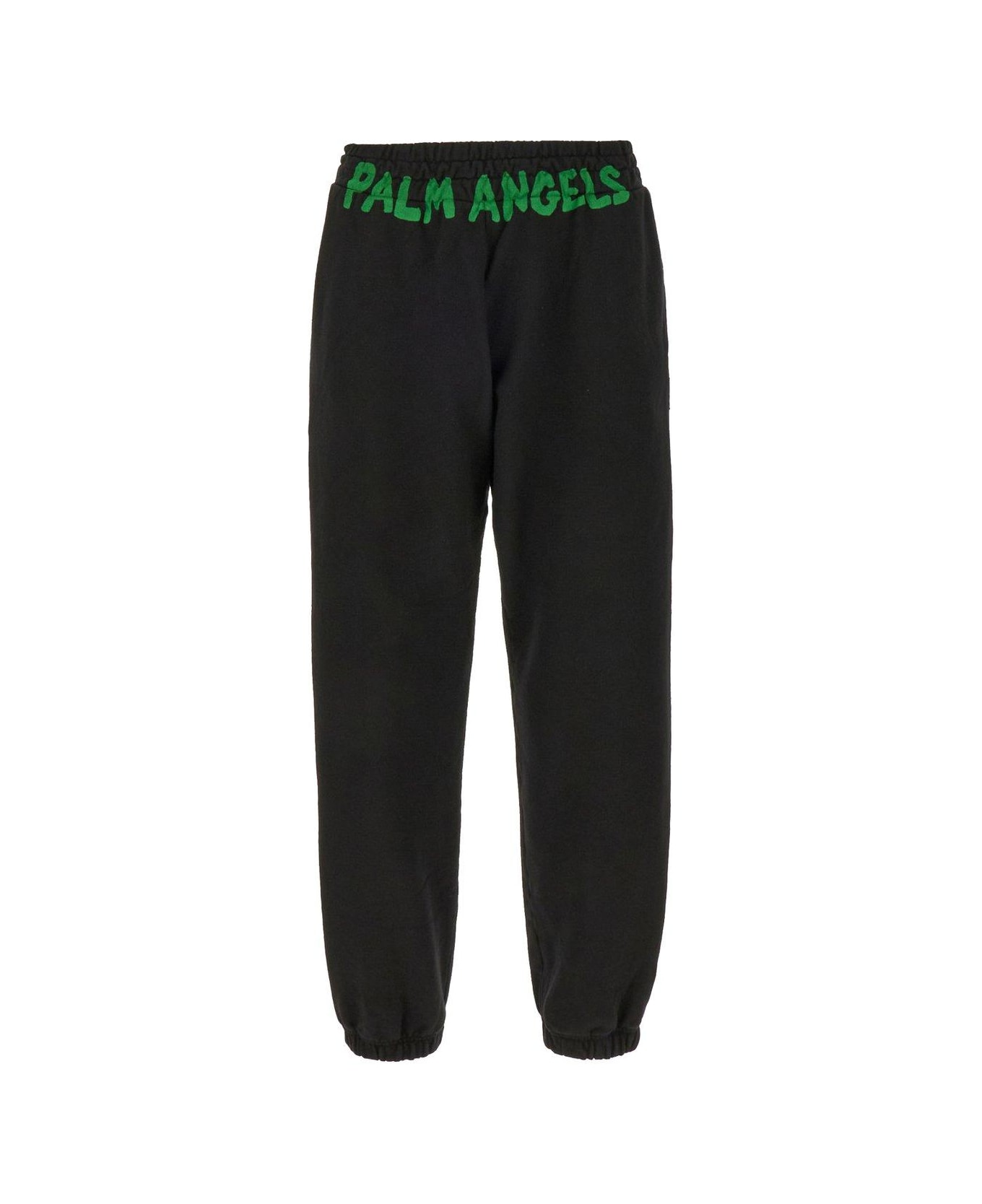Palm Angels Logo-printed Elasticated Waist Track Pants - Black green
