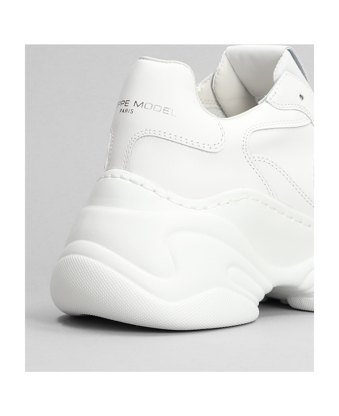 Philippe Model Rivoli Low Sneakers In White Leather - white