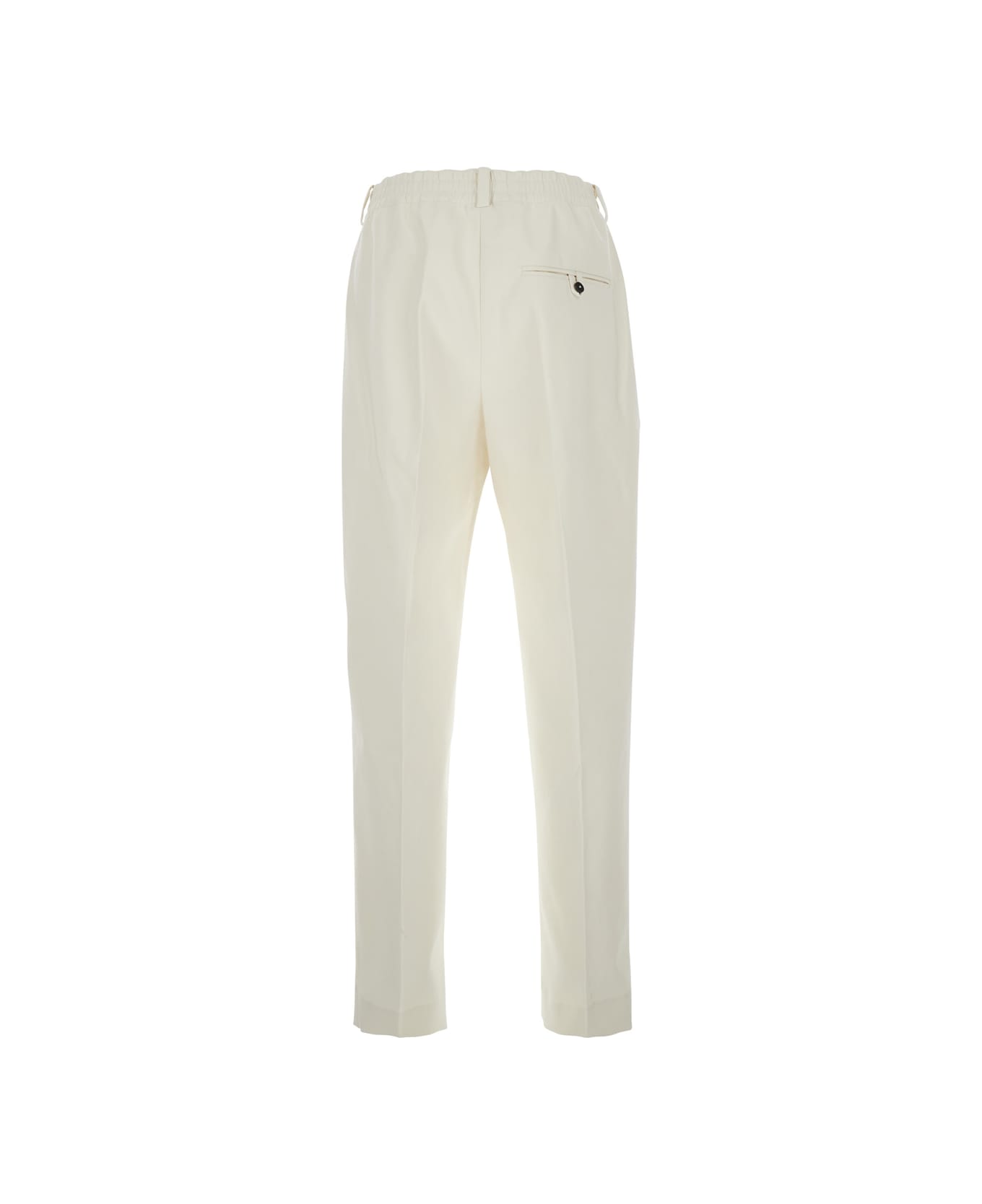Jacquemus White Pants With Button Closure In Cotton Man - Ivory