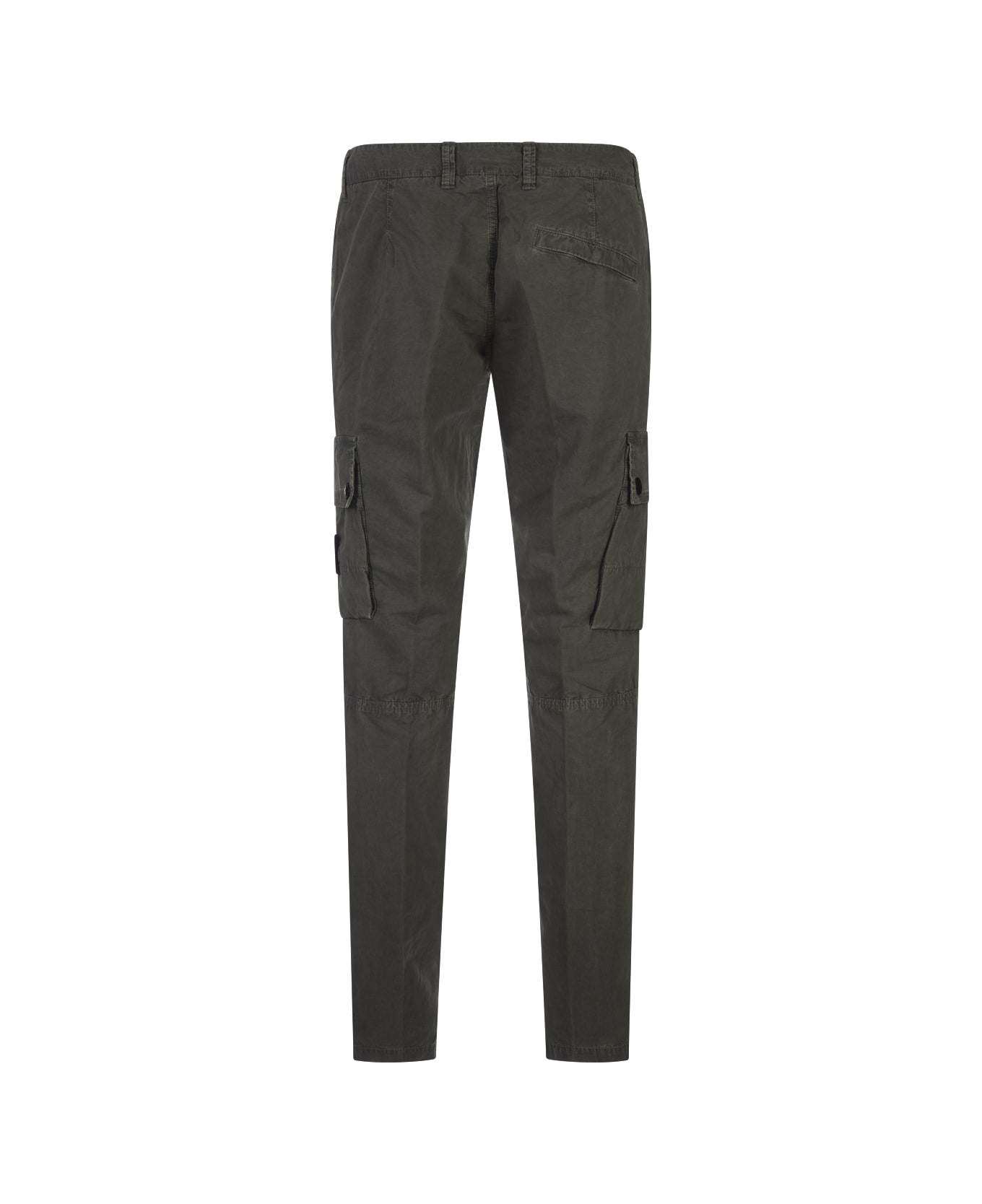 Stone Island Green Cargo Trousers With "old" Effect - Green
