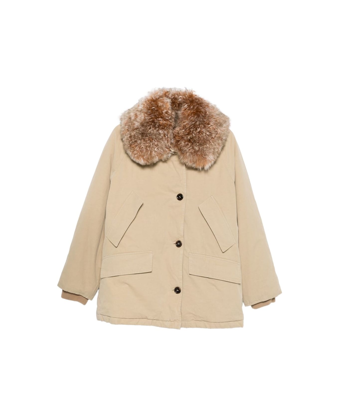 Prada Beige Faux Fur Jacket - Beige