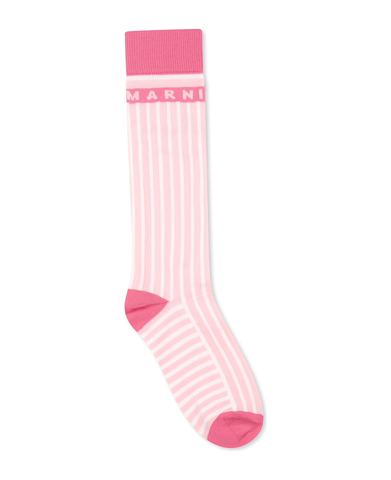 Marni Pink Socks For Girl With Logo - Pink