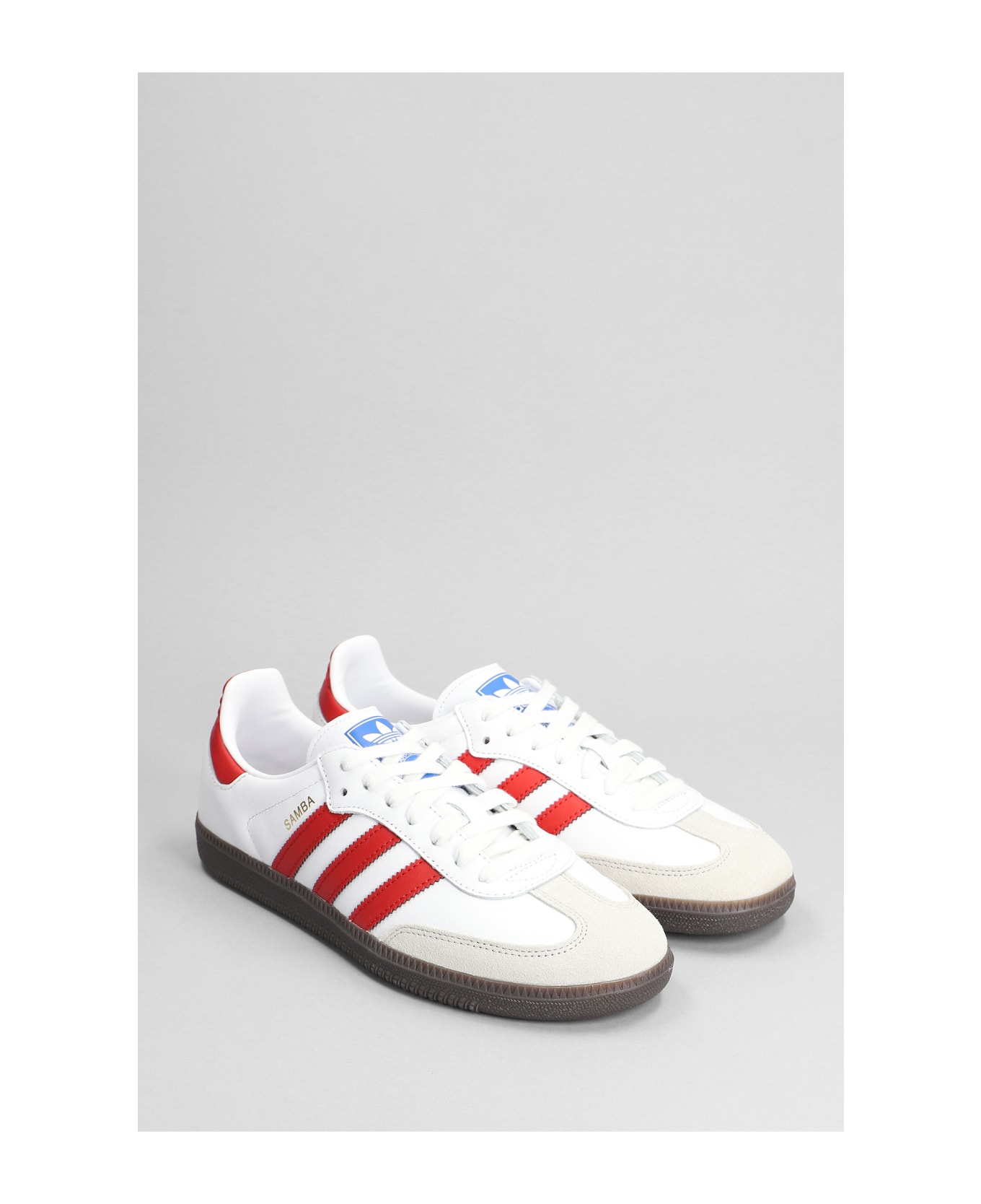 Adidas Originals 'samba' Leather Sneakers - WHITE/RED
