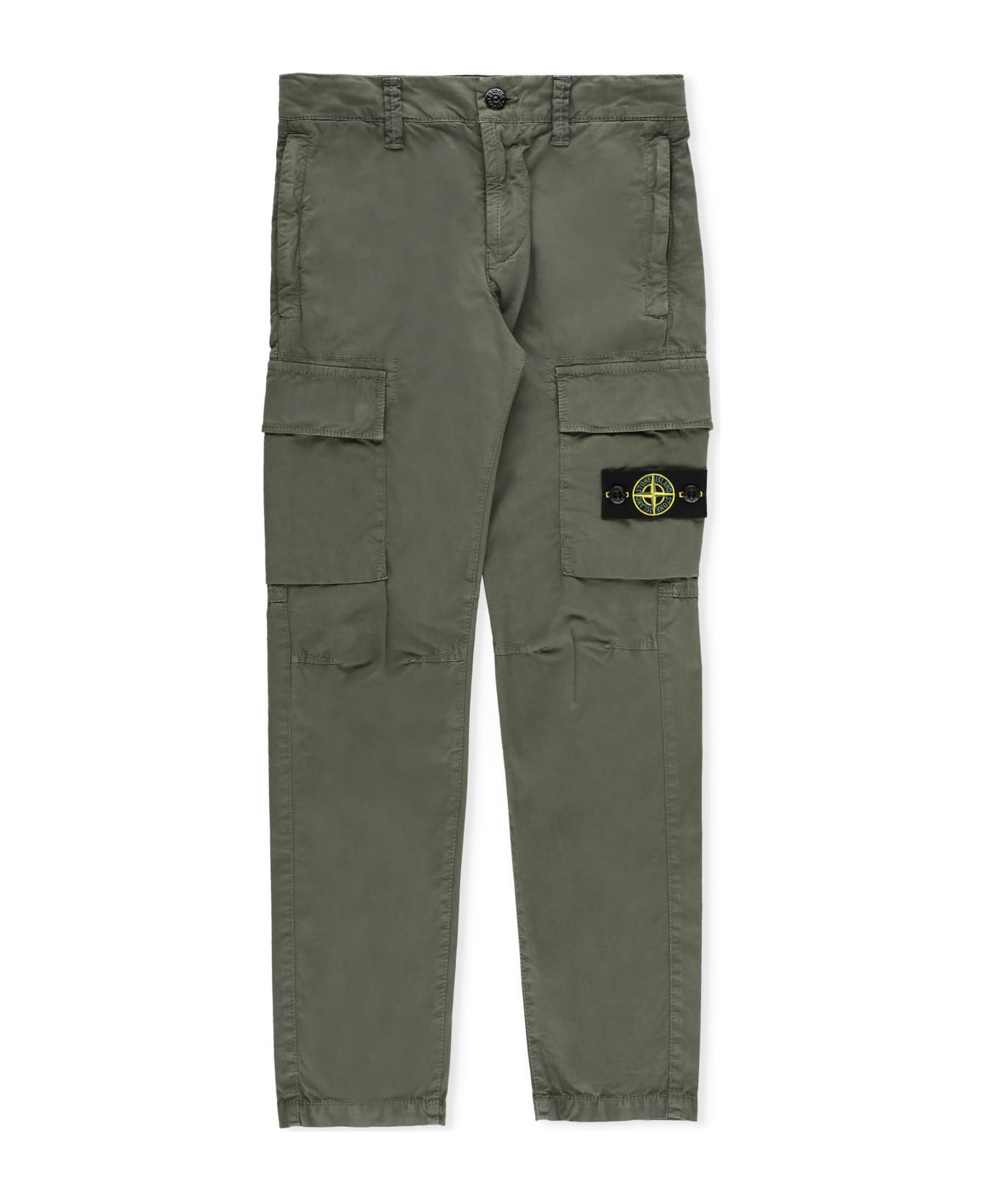 Stone Island Cotton Cargo Pants - Green