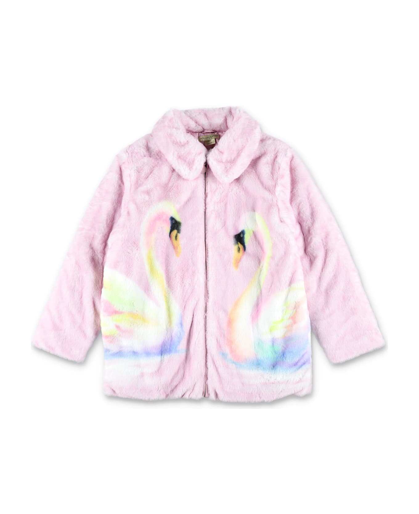 Stella McCartney Kids Swan Faux Fur Jacket - ROSE