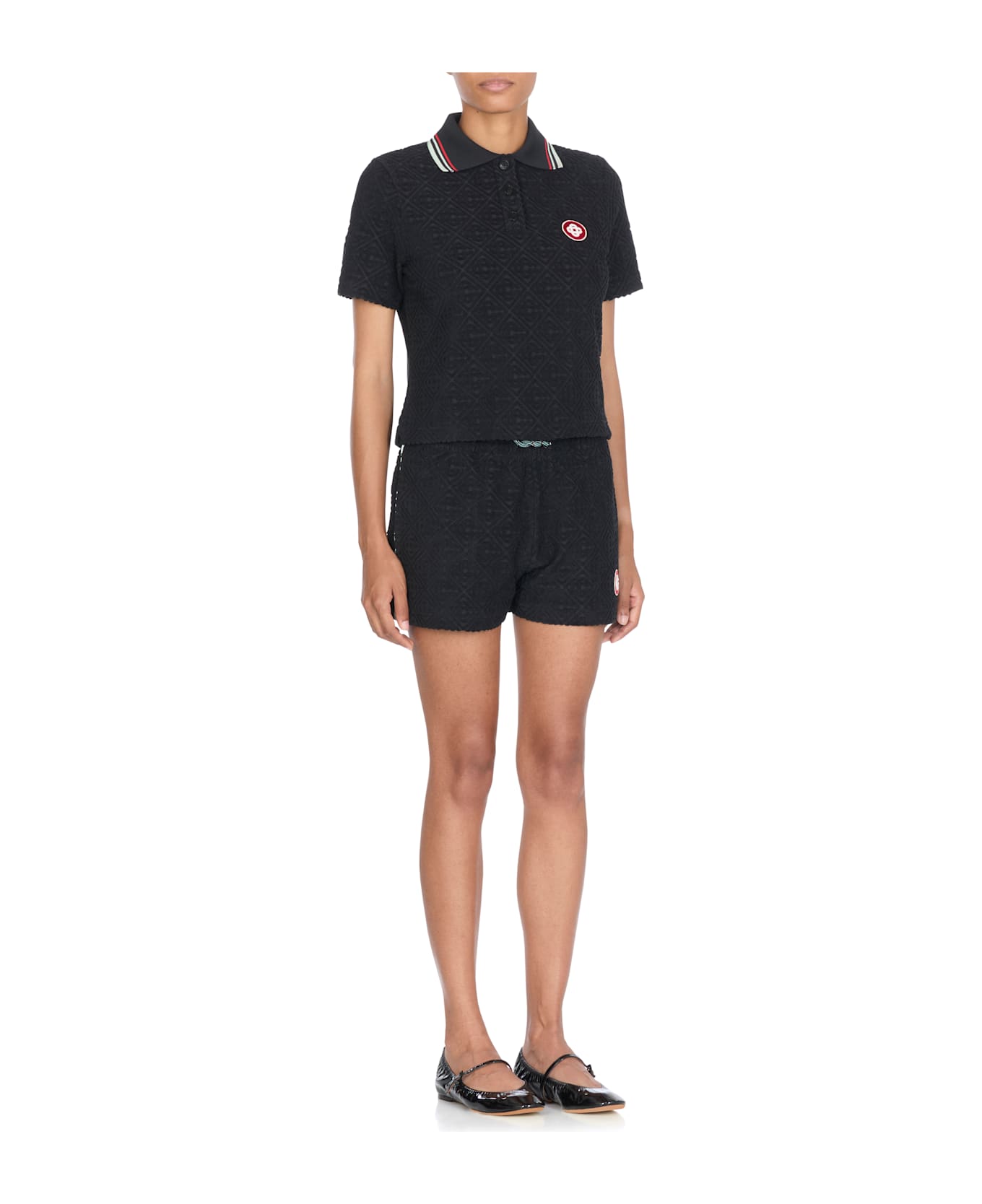 Casablanca Monogram Towelling T-shirt - Black