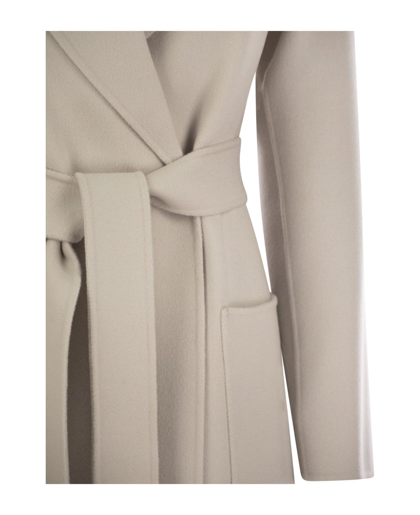 
S Max Mara Belted Long-sleeved Coat - Grey