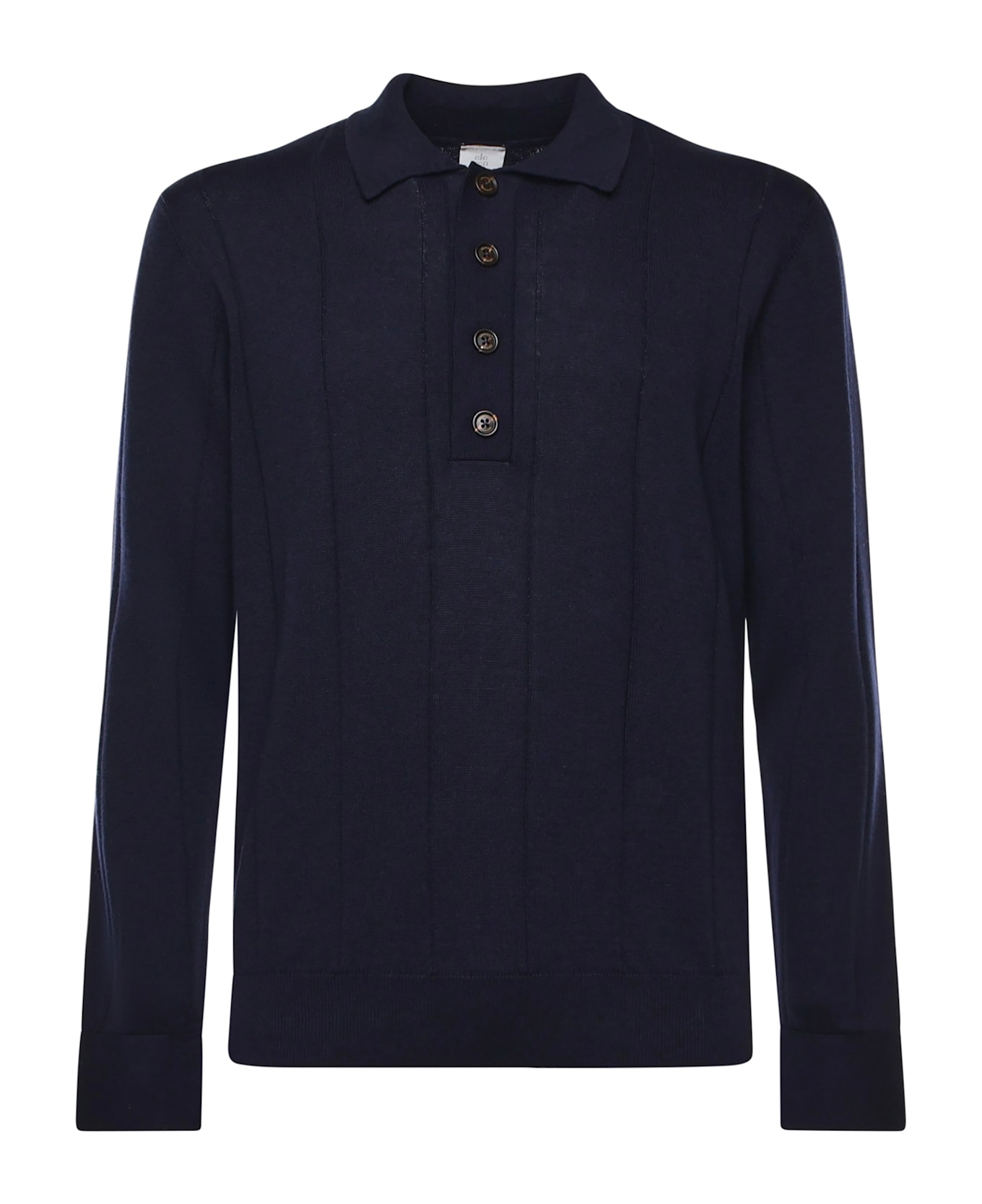Eleventy Cotton And Cashmere Polo Shirt - Blue