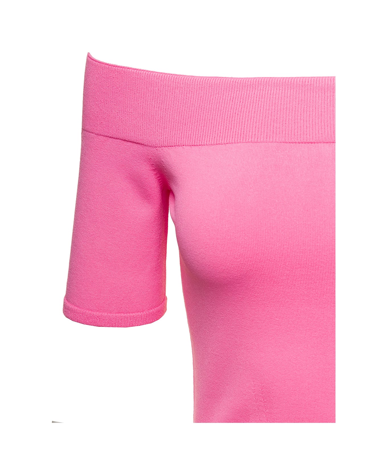 Alexander McQueen Pink Off-the-shoulders Top In Viscose Blend Woman - Pink