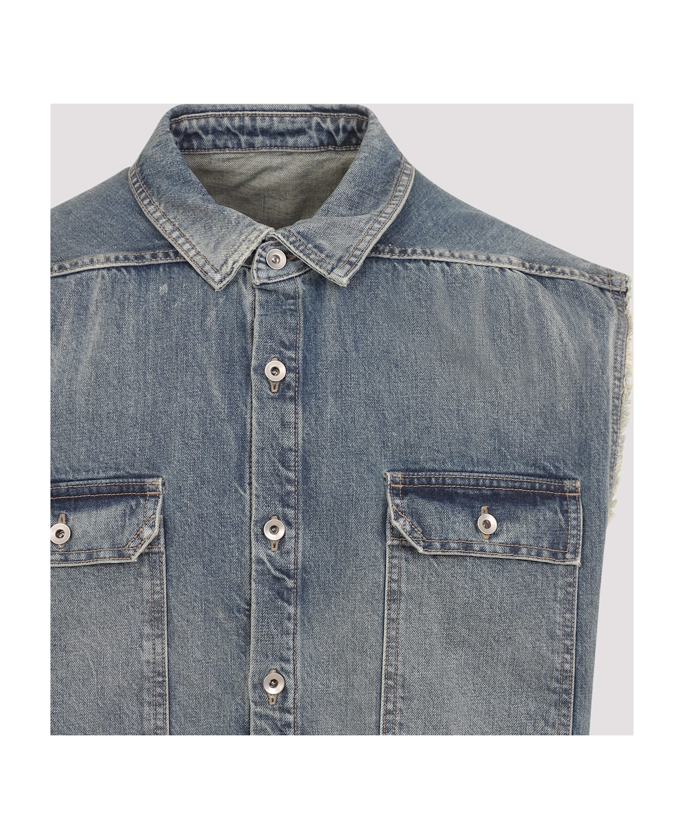 DRKSHDW Sleeveless Tommy Jumbo Vest - Washed Indigo