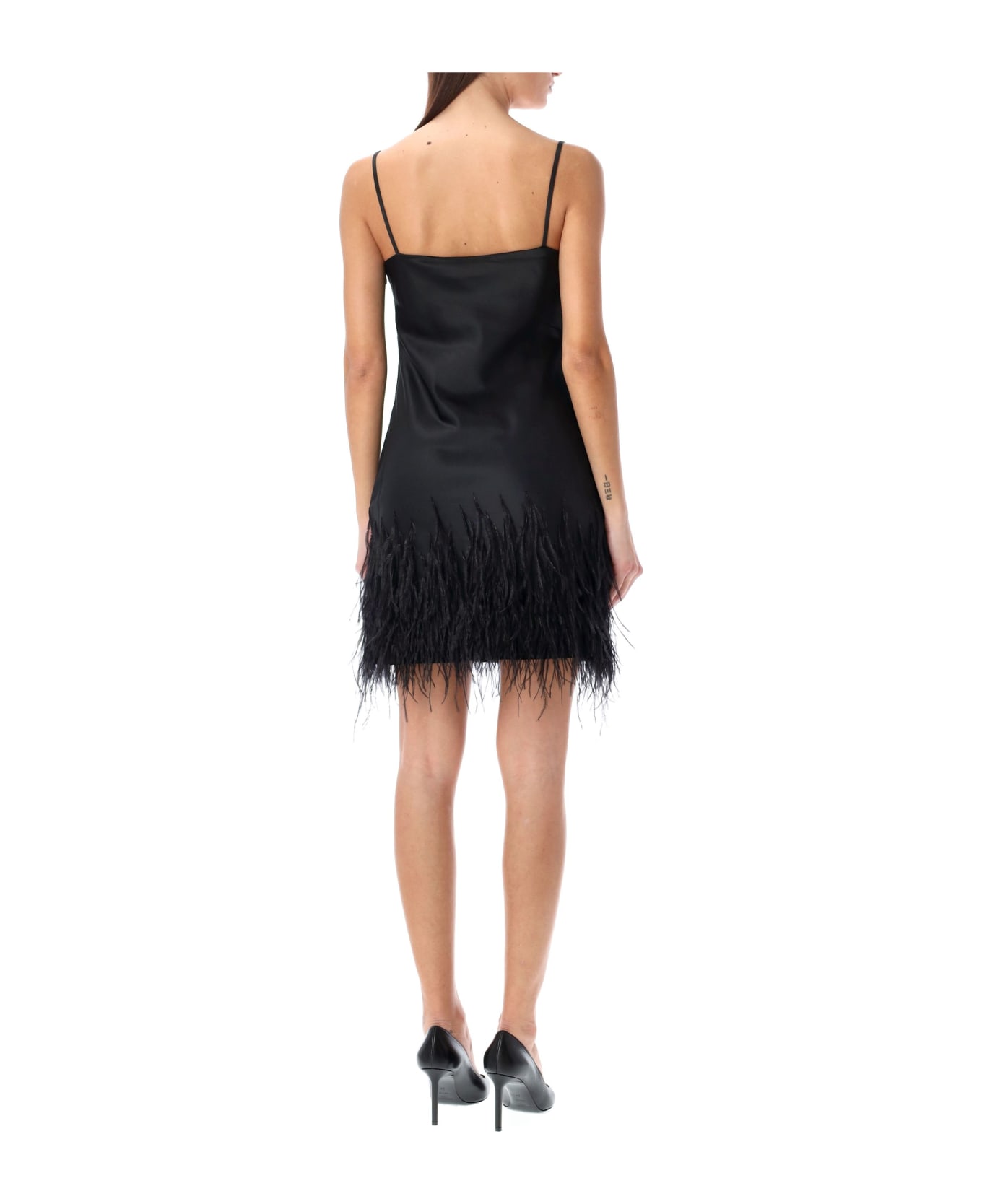 Polo Ralph Lauren Feather Satin Cocktail Dress - BLACK