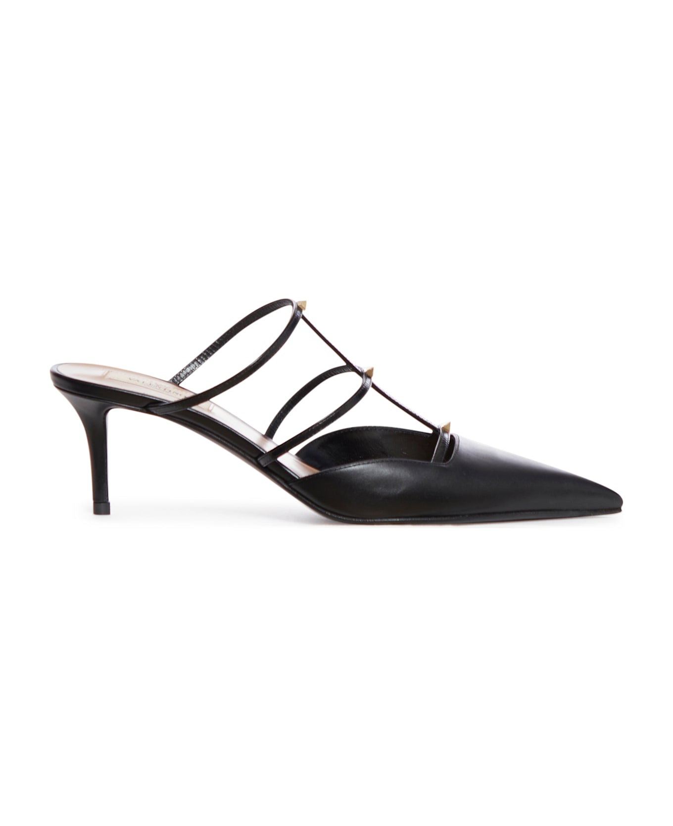 Valentino Garavani Mule Rockstud Wispy In Vitello 60mm - Black