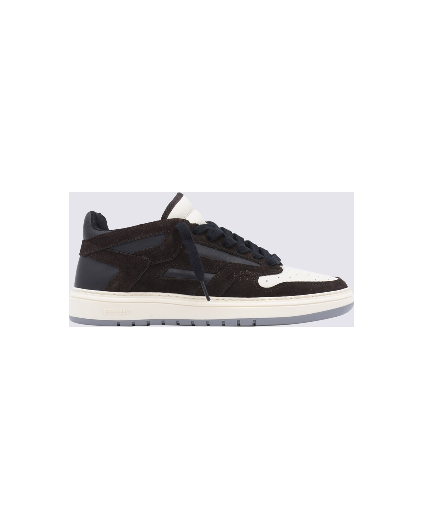 REPRESENT Brown-black Leather Sneakers - BROWN/BLACK