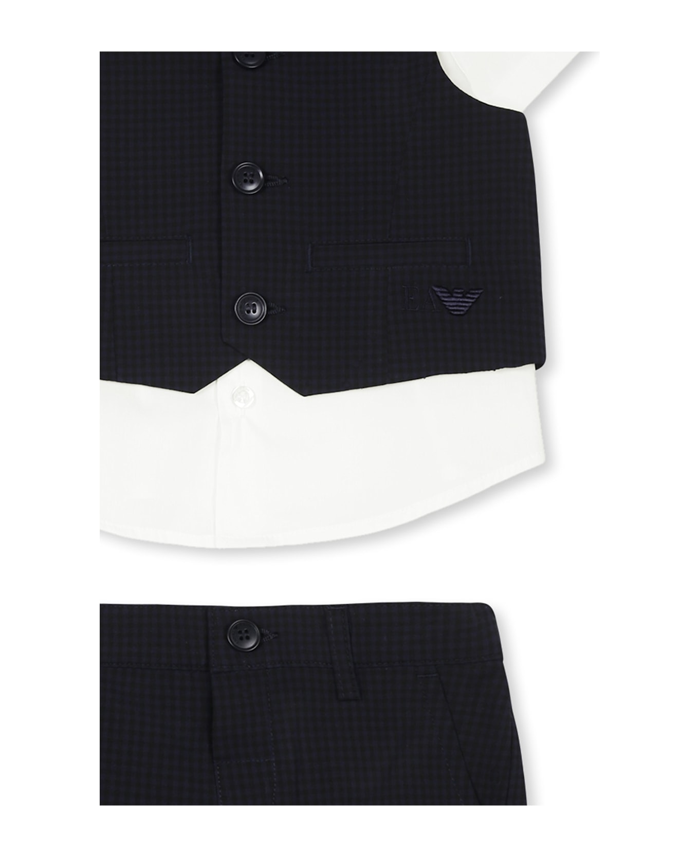 Emporio Armani Blue Set For Baby Boy With Iconic Logo - Multicolor