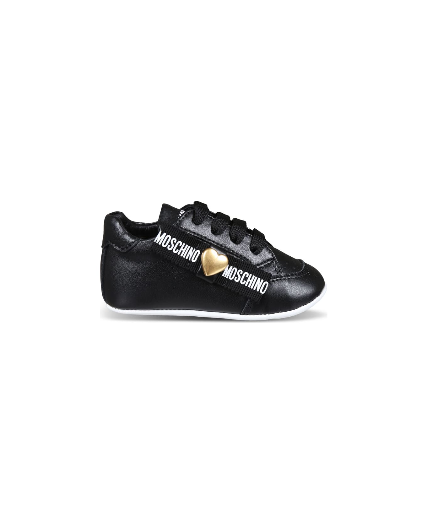 Moschino Black Ballet Flats For Baby Girl With Logo - Black