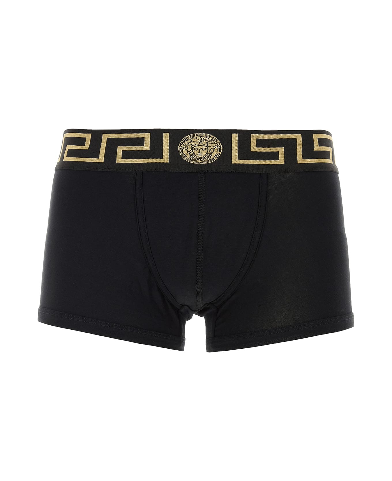 Versace Underpants Low Rise Trunk Stretch Bio Cotton Jers - BLACKGOLDGREEKKEY