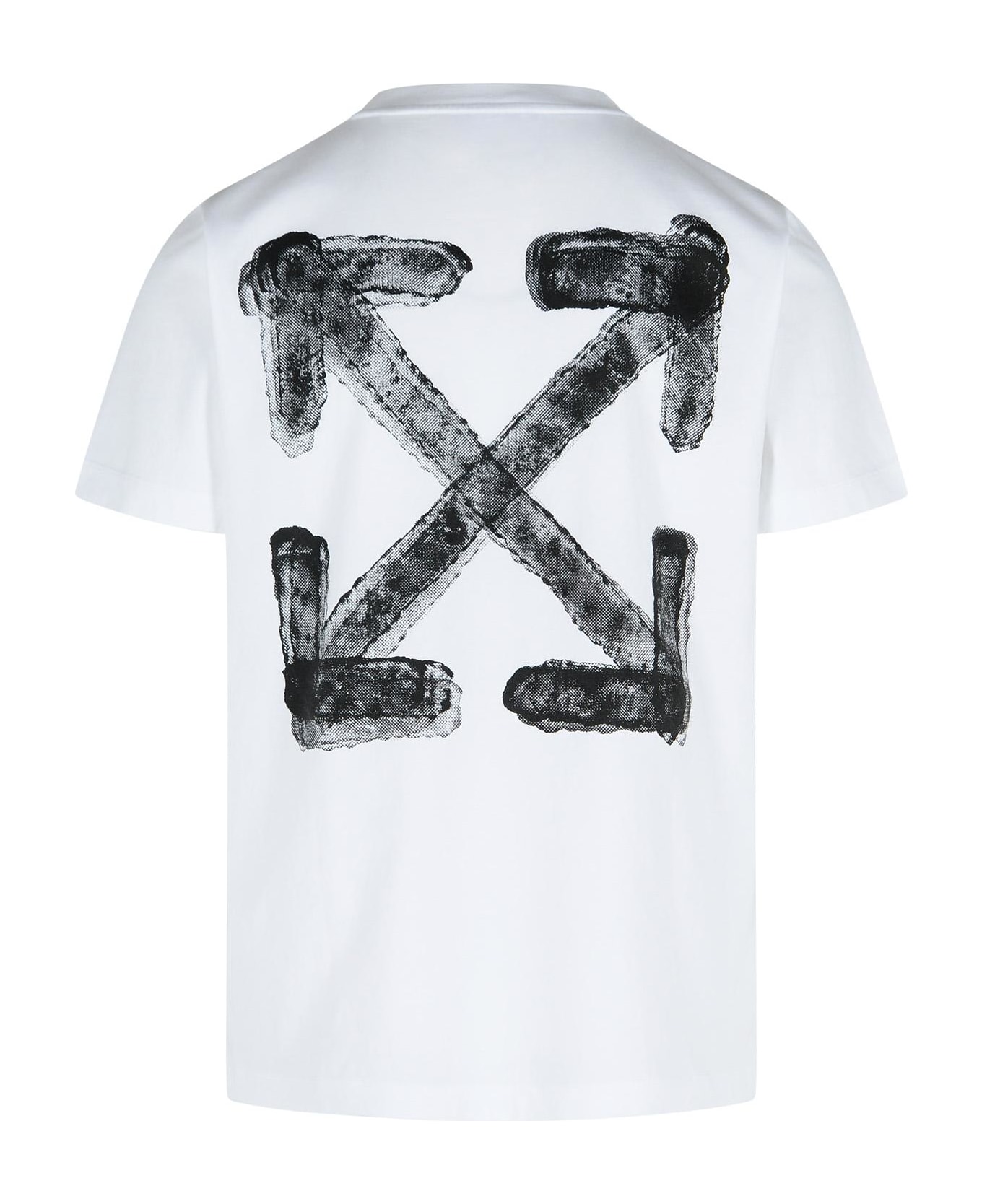 Off-White 'spray Arrow' White Cotton T-shirt - WHITE BLACK