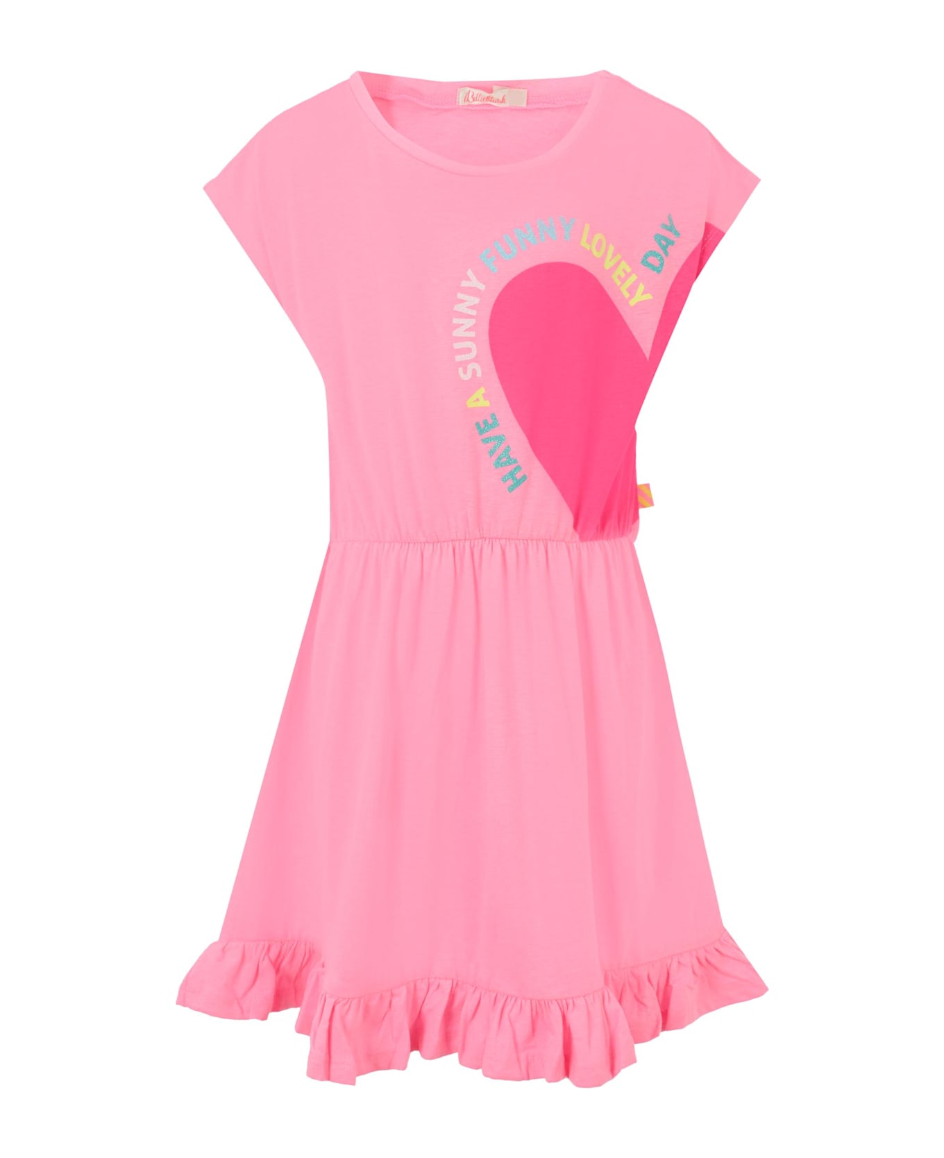 Billieblush Pink Dress For Girl With Coeur - Pink