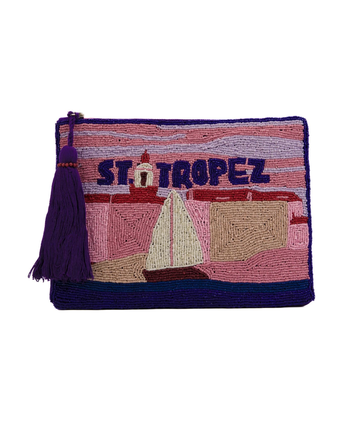 MC2 Saint Barth Clutch Bag With St. Tropez Pearls - Viola
