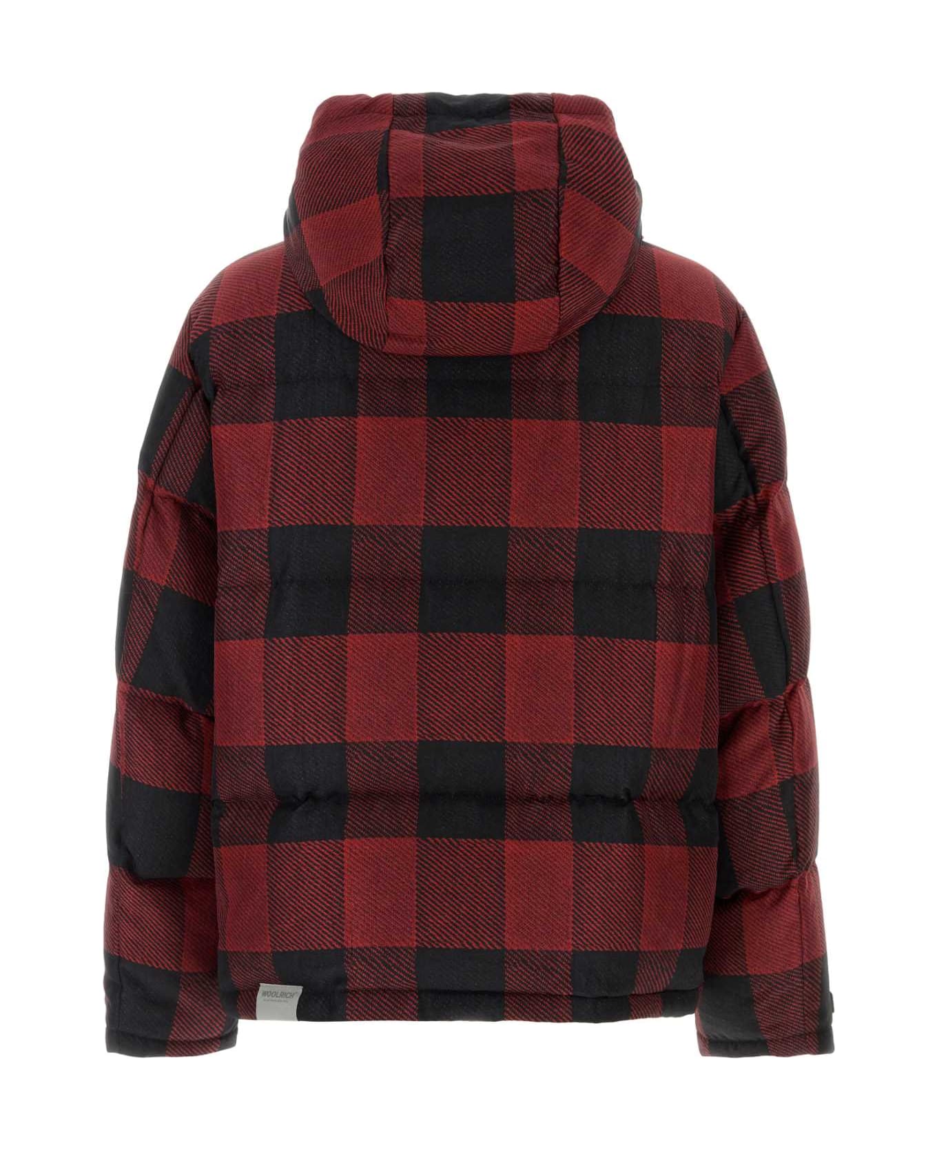 Woolrich Printed Nylon Down Jacket - REDBLACK