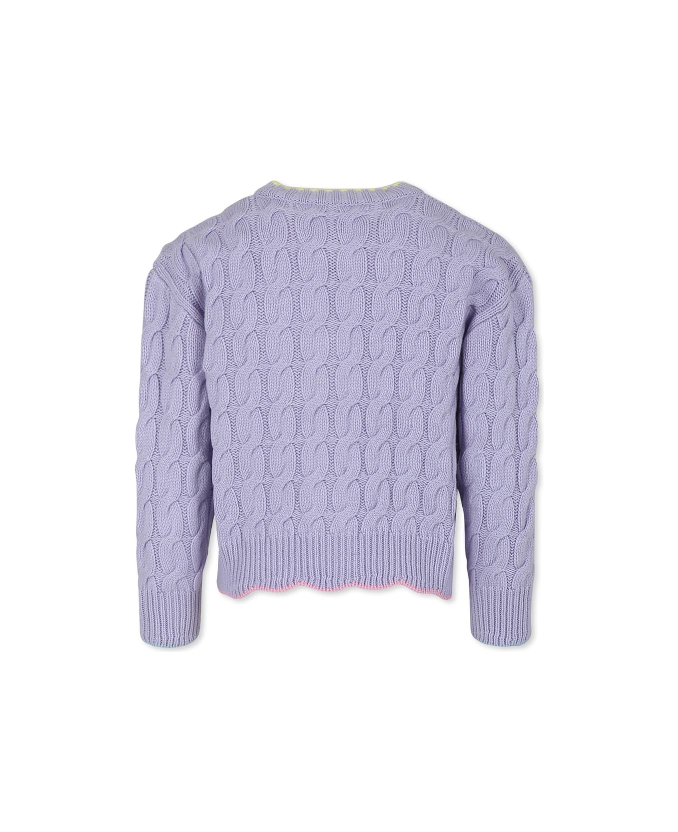 MC2 Saint Barth Purple Cardigan For Girl With Logo - Violet