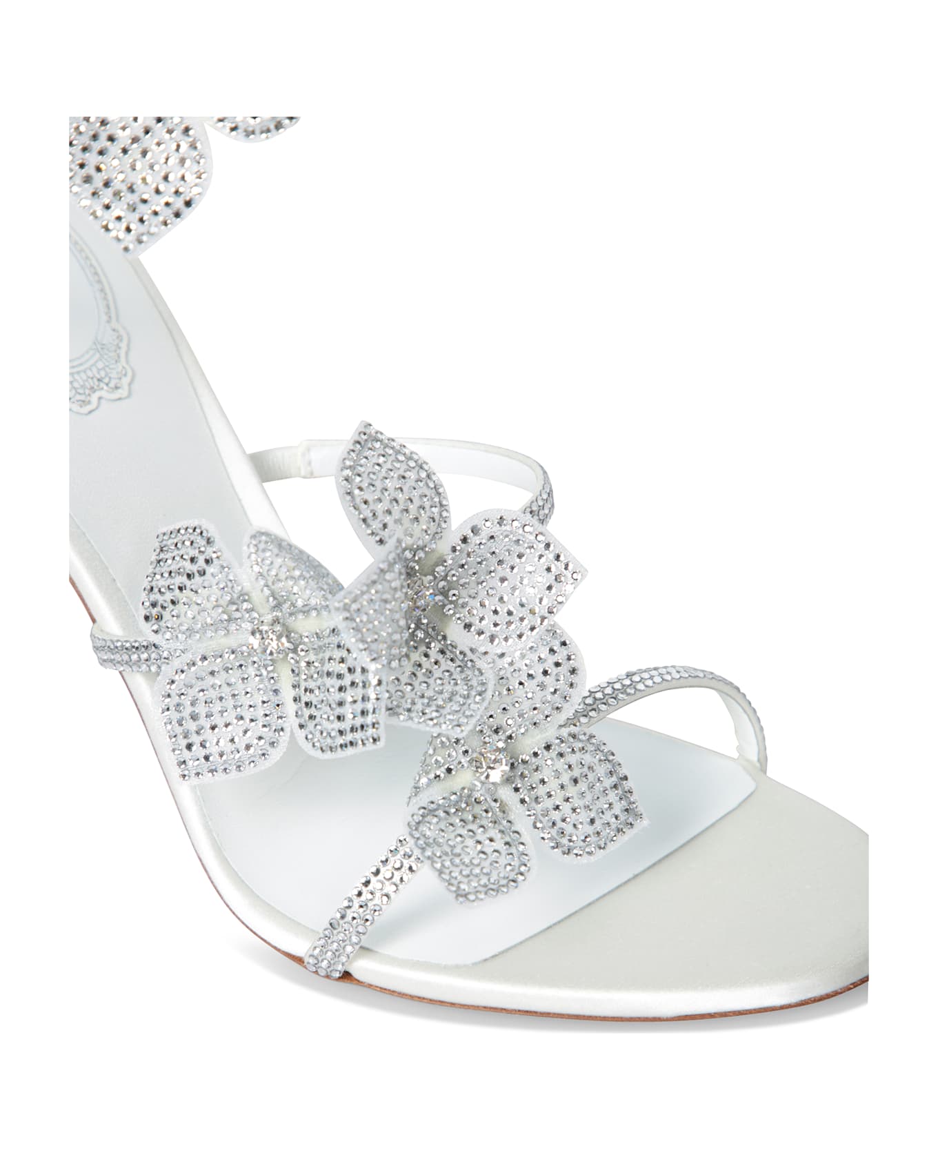 René Caovilla Fiori 105 Crystal White-silver Sandals - White