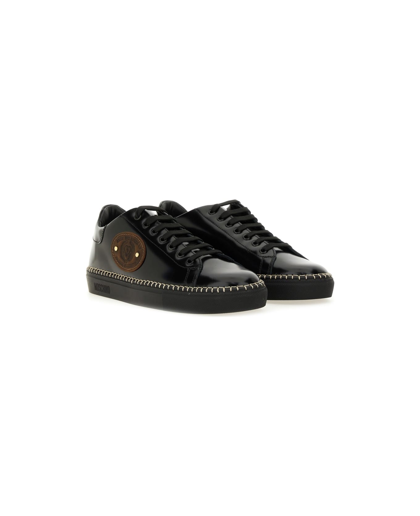 Moschino Leather Sneaker - BLACK