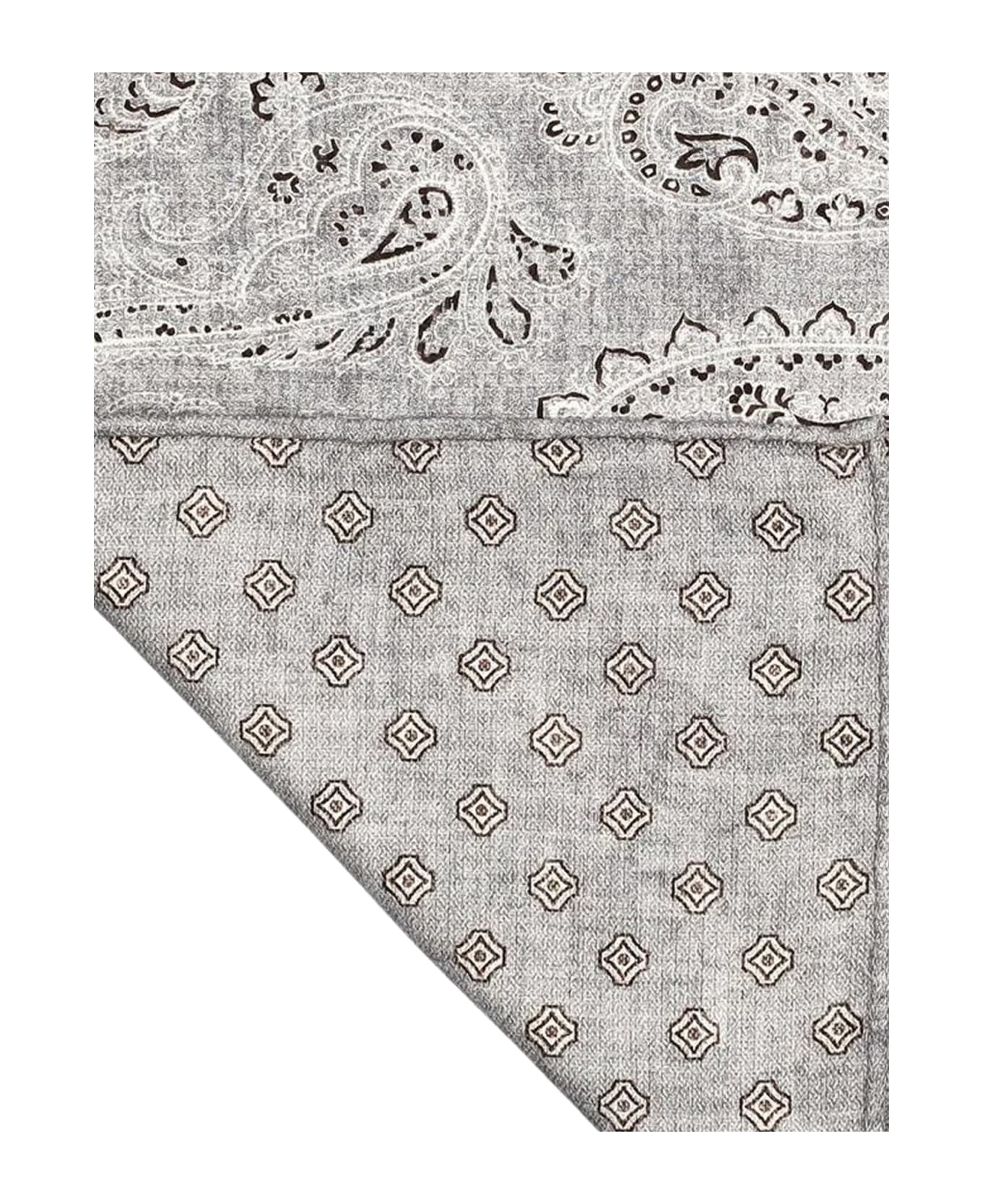 Brunello Cucinelli Silk Pochette - Grey スカーフ