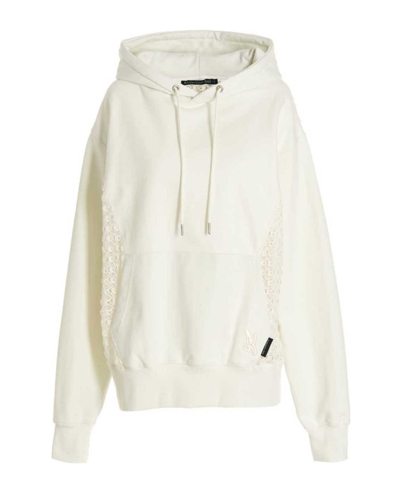 Andersson Bell 'mesh Panel Contrast' Hoodie - White