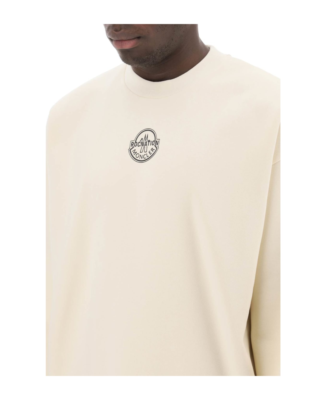 Moncler Genius Crew-neck Sweatshirt With Logo Print - White