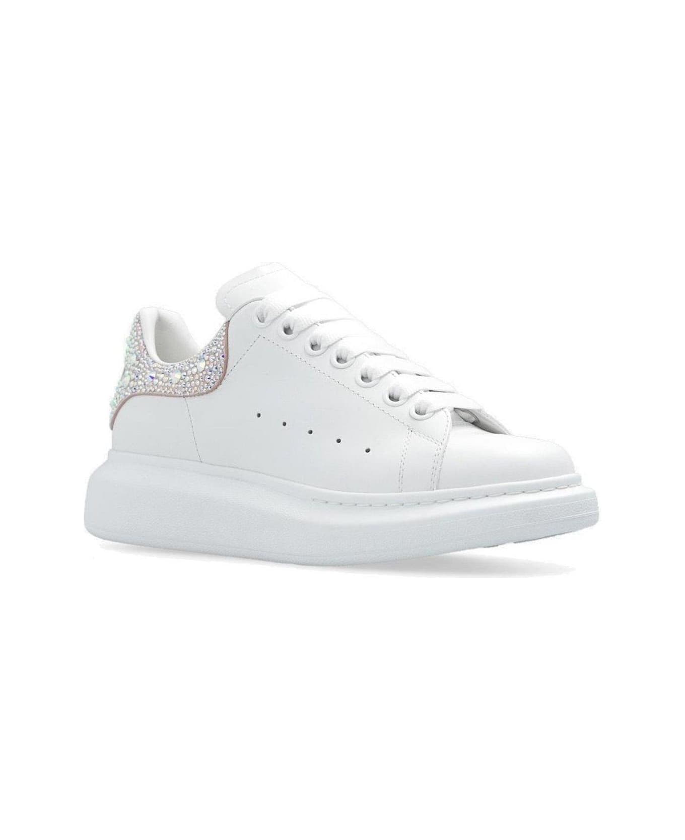 Alexander McQueen Larry Embellished Chunky Sneakers - WHITE/PORCELAIN